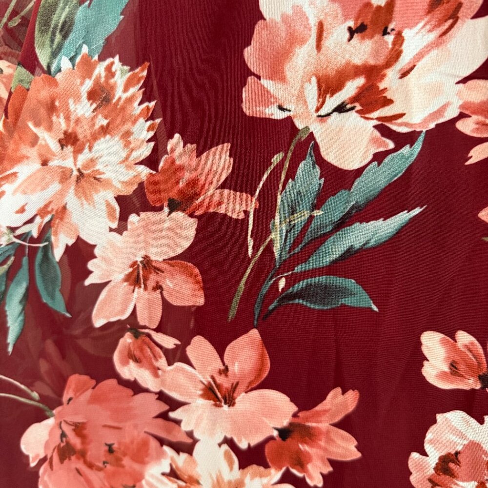 Maroon floral midi dress - Picture 6 of 6